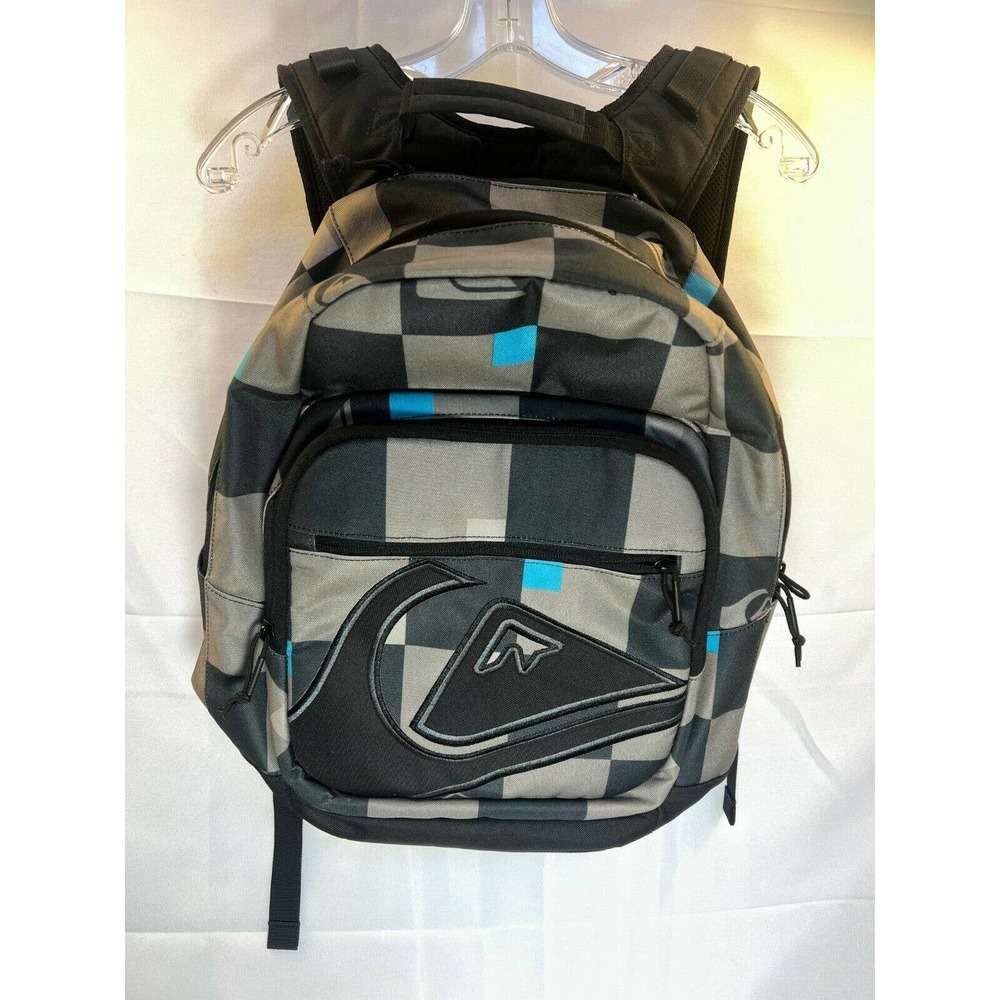 Quiksilver Backpack Gray Black Checkered